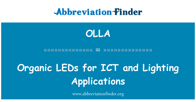 OLLA: 資訊和通信技術和照明應用的有機發光二極體