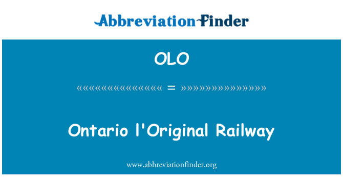 OLO: Ontario l'Original tal-ferroviji
