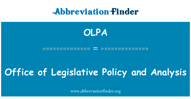 OLPA: Úrad legislatívnej politiky a analýzy
