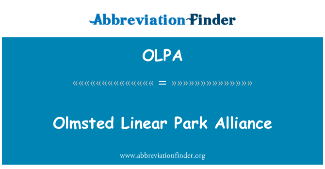 OLPA: Olmsted lineárny Park Aliancie