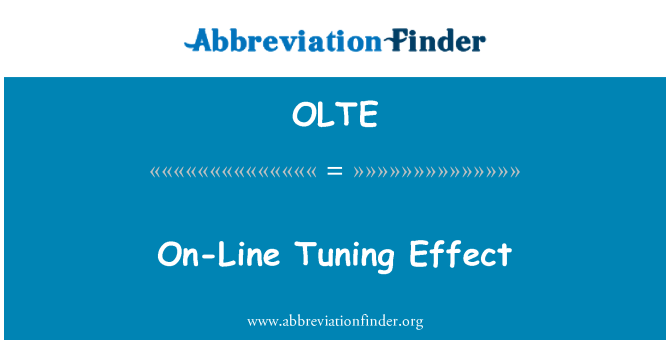 OLTE: Effetto Tuning on-line