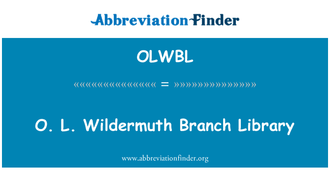 OLWBL: О. л. Wildermuth відділення бібліотека