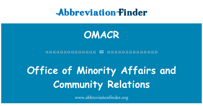 OMACR: Bureau des affaires concernant les minorités et les Relations intercommunautaires