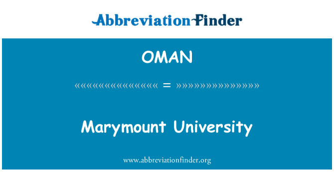 OMAN: Università ta ' Marymount