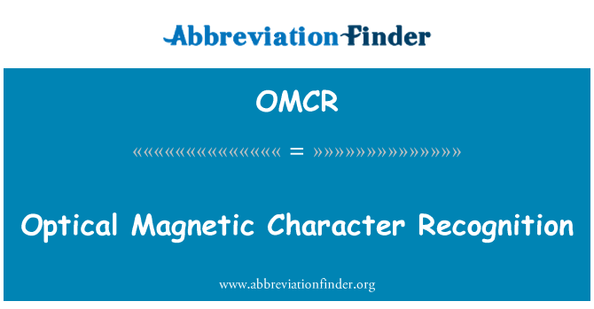 OMCR: Pengecaman aksara optik magnet
