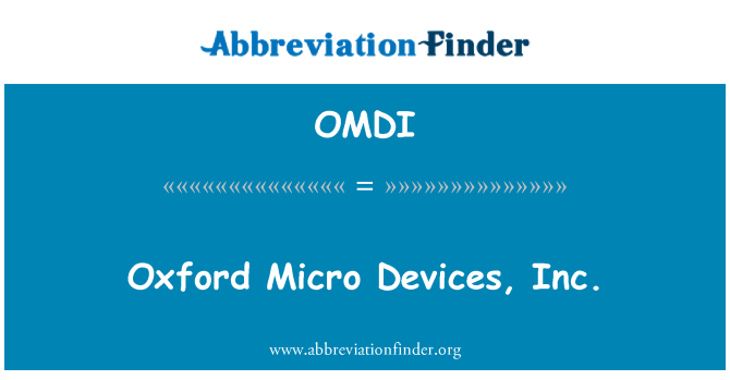 OMDI: Oxford mikro peranti, Inc.