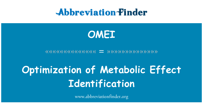 OMEI: Optimalisatie van metabolisch Effect identificatie