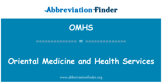 OMHS: Orientální medicíny a zdravotnictví