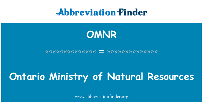 OMNR: משרד אונטריו של משאבי הטבע
