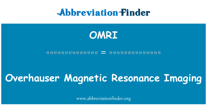 OMRI: Overhauser magnetisk resonans Imaging