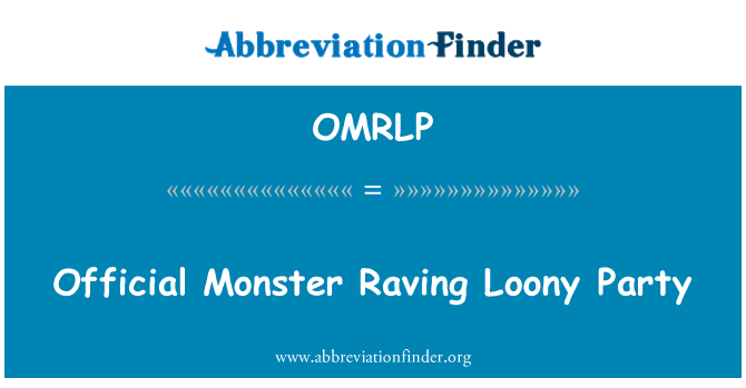 OMRLP: Official Monster Raving Loony Party