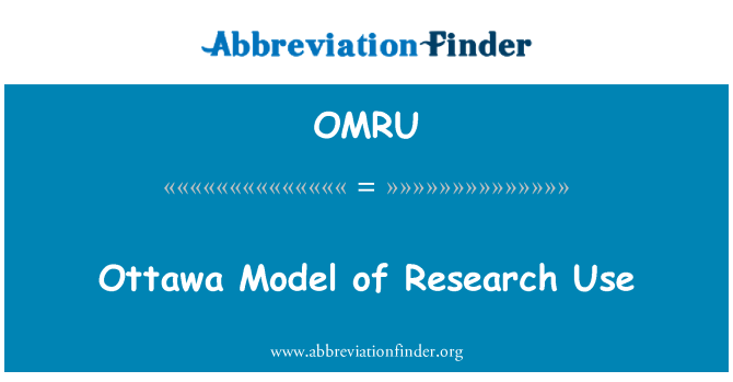 OMRU: Ottawa modell kutatási használati