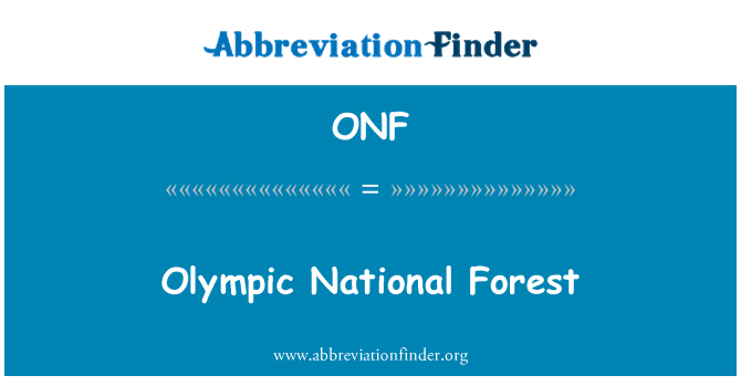 ONF: Olympijský národní les