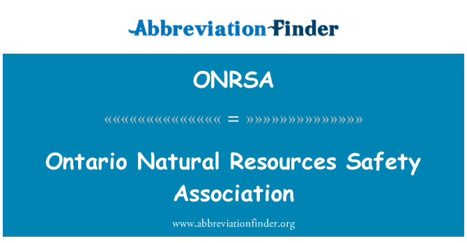 ONRSA: Ontario risorse naturali Safety Association