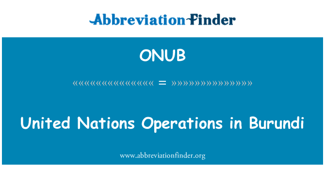 ONUB: Operasyon nasyon zini yo nan Burundi