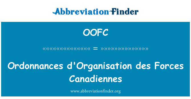 OOFC: Des d'Organisation di ordonnances forze Canadiennes