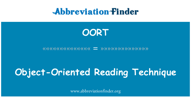 OORT: Object-Oriented Reading Technique