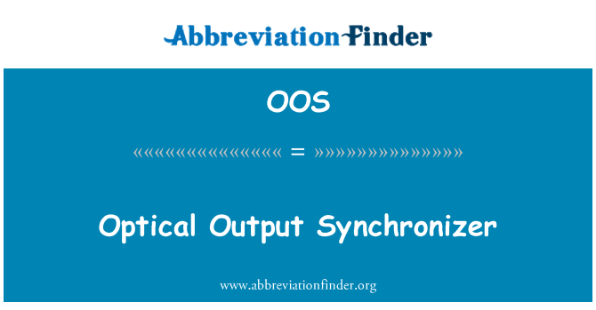 OOS: Optisk utgång Synchronizer
