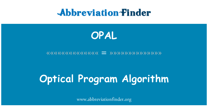 OPAL: Optiline programmi algoritm