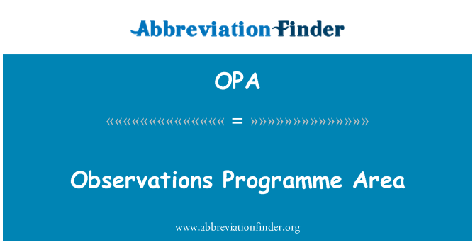 OPA: Pripomienky programovej oblasti