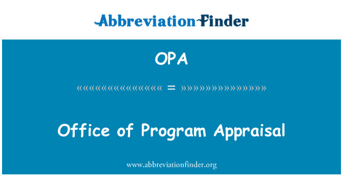 OPA: Office of Program Appraisal