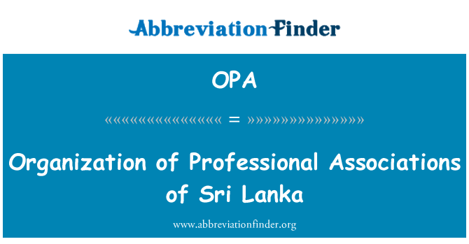 OPA: Organization of Professional Associations of Sri Lanka