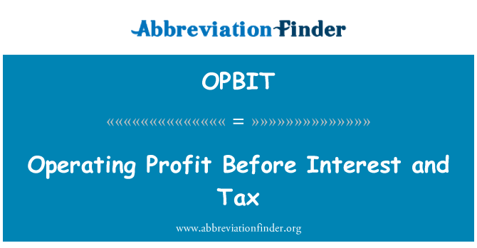 OPBIT: רווח לפני ריבית ומס