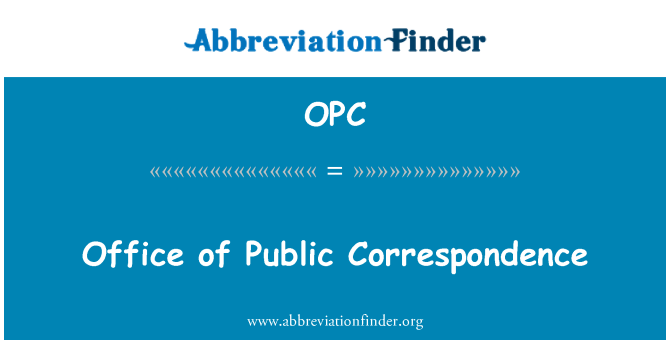 OPC: Úřad veřejného korespondence