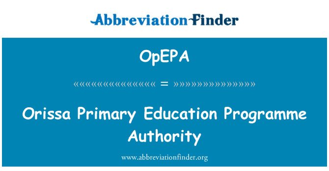 OpEPA: Orissa Primary Education program myndigheten