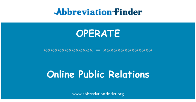 OPERATE: Online Public Relations