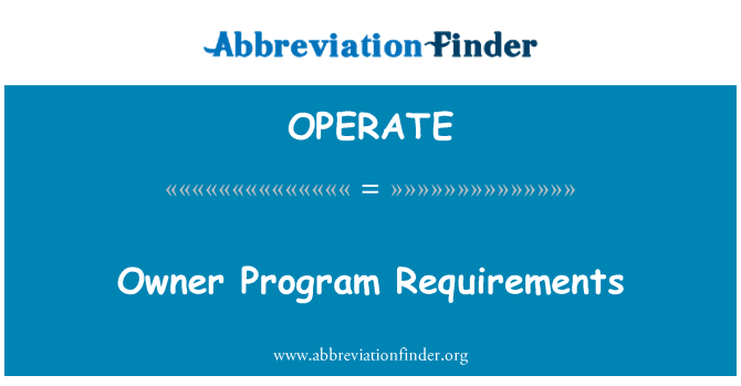 OPERATE: Requisitos del programa propietario