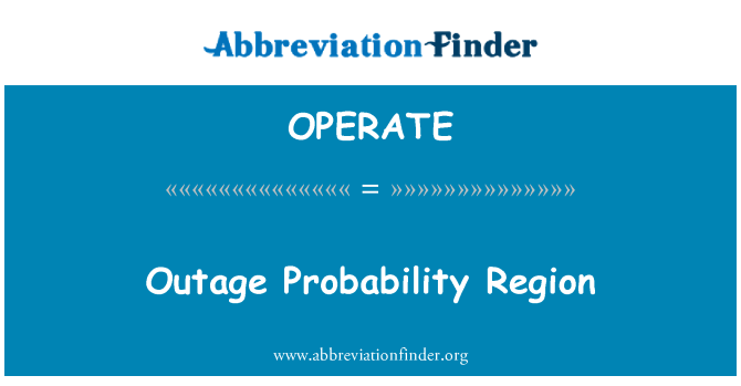 OPERATE: Регион вероятность отключения