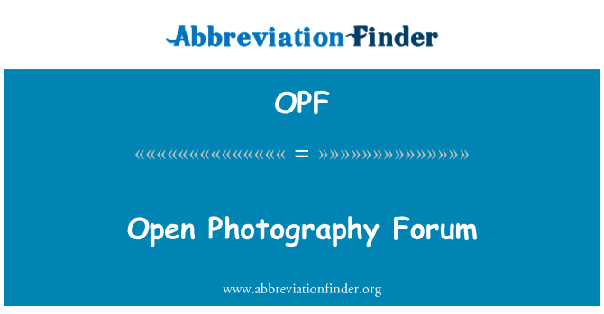 OPF: Open Photography Forum