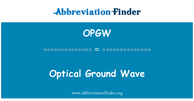 OPGW: Optisk jorden bølge