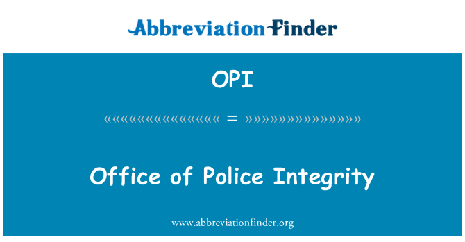 OPI: Office of Police Integrity