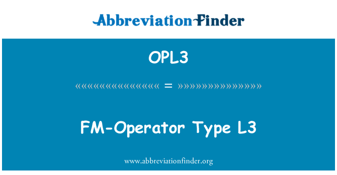 OPL3: FM-Operator Type L3