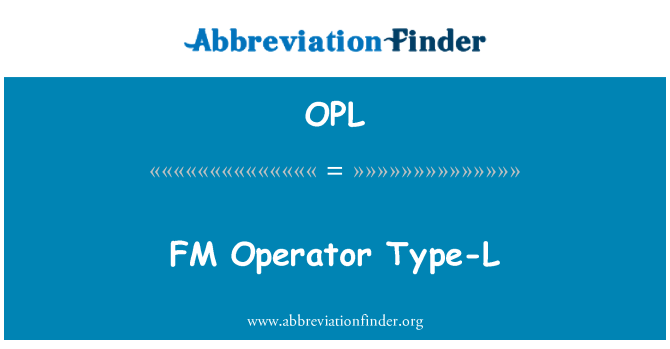OPL: FM 연산자 유형-L