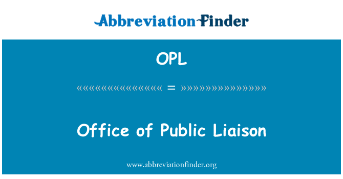 OPL: Bureau de liaison avec le Public