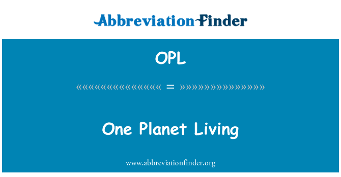 OPL: One Planet Living