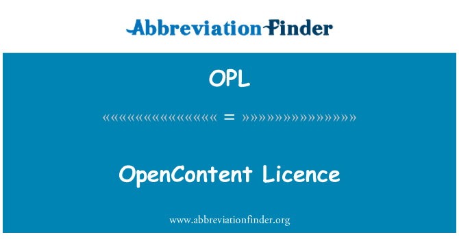 OPL: OpenContent licentie