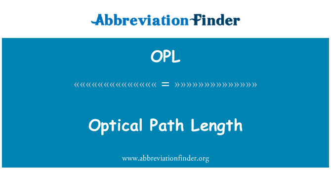 OPL: Optik yol uzunluğu