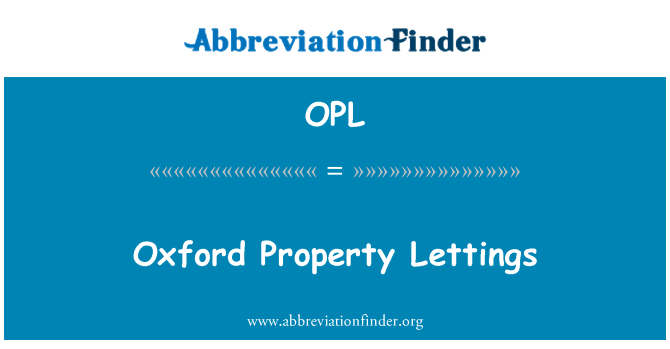 OPL: Oxford bất động sản Lettings