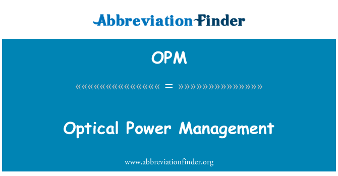 OPM: إدارة الطاقة الضوئية