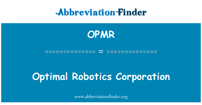 OPMR: 優化機器人公司