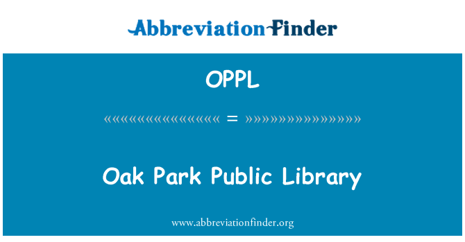 OPPL: Oak Park Public Library