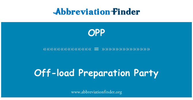 OPP: Off-Load preparació festa