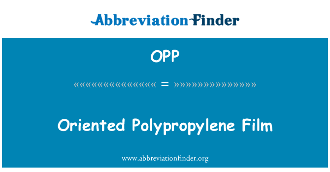 OPP: Orientovaný polypropylenový Film