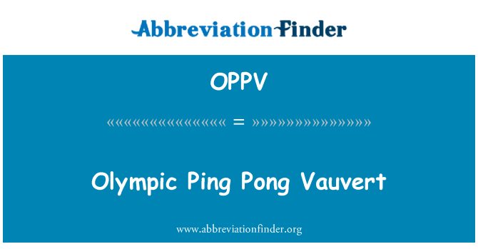 OPPV: Olympic Ping Pong Vauvert