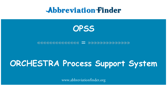 OPSS: ORKESTRET proces supportsystem