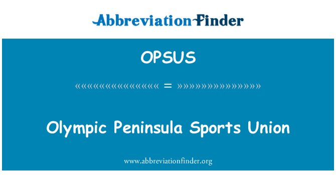 OPSUS: Olympic Peninsula Sports Union